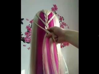 成人梳辫子简单视频